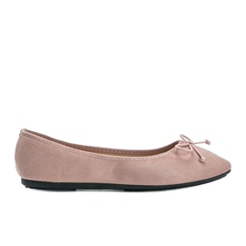 Rosa Wildlederballerinas mit Aiyana-Schleife