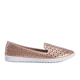 Champagner-Loafer mit durchbrochenem Margari-Finish rosa