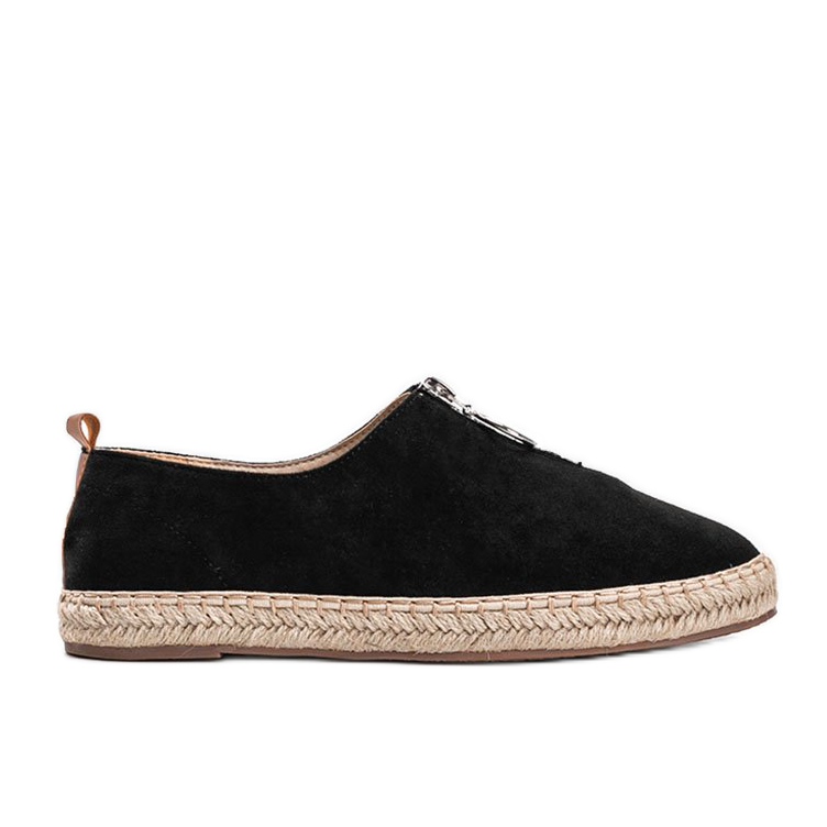 Schwarze Espadrilles mit Jaiden-Reißverschluss