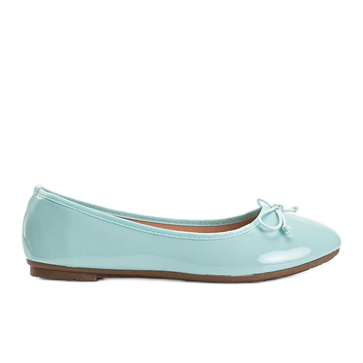 Grün lackierte Ballerinas mit Lesley-Schleife