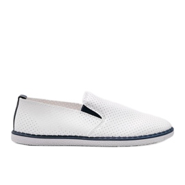 Weiße Sneakers mit Lochmuster Slip On Alex