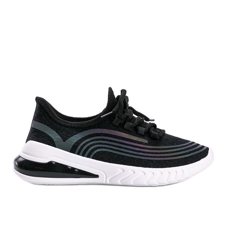 Schwarze Sneaker zum Hineinschlüpfen mit holografischem Delaney-Muster