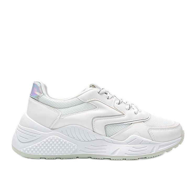 Klobige weiße Sneaker mit metallischen Kenna-Details