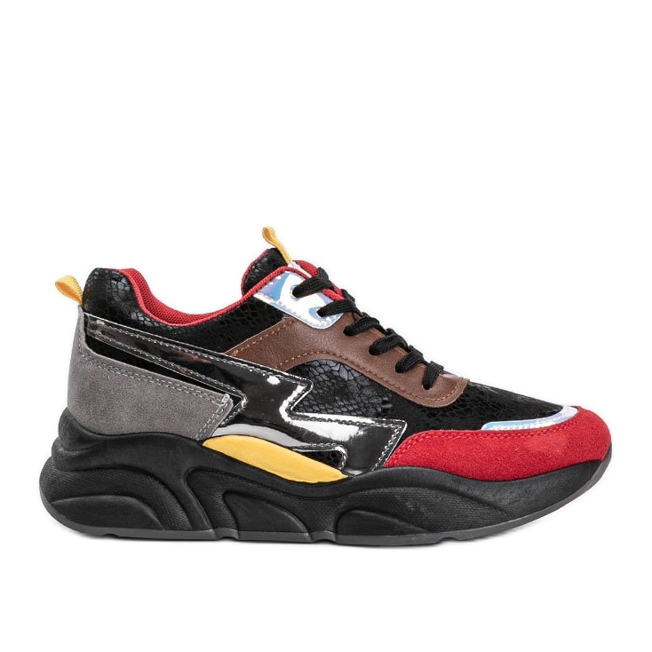 Schwarze Sneaker mit Lindsay Schlangenhautmuster