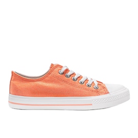 Orange glänzende Cora Sneakers