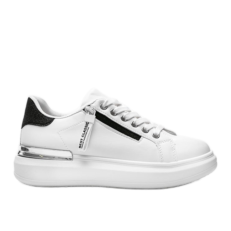 Weiße Sneaker mit dekorativem Kiana-Reißverschluss