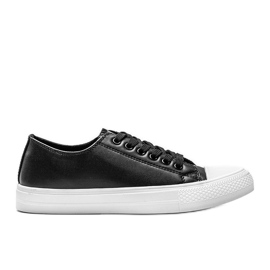 Klassische schwarze Eleanor Sneakers aus Kunstleder