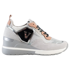 VINCEZA bunte Sneaker weiß grau mehrfarbig
