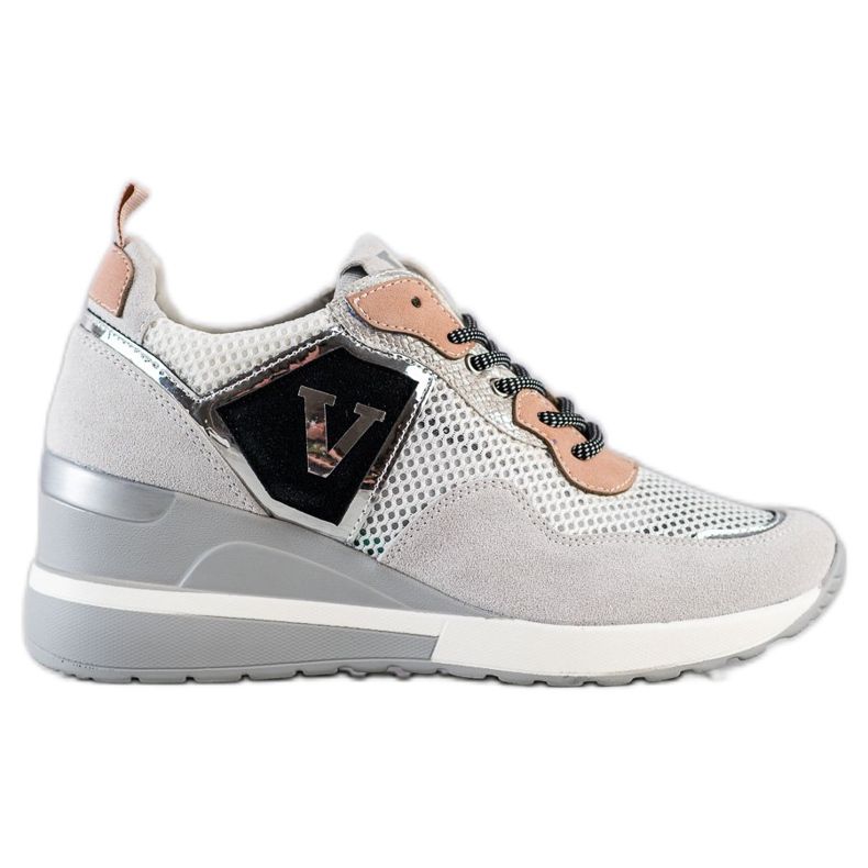 VINCEZA bunte Sneaker weiß grau mehrfarbig