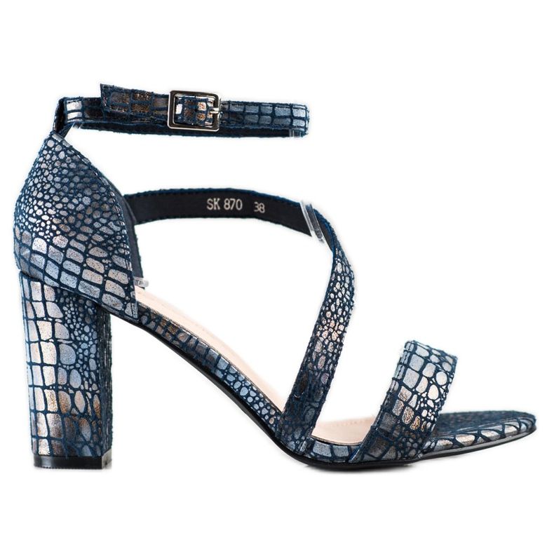 Sergio Leone Sandalen mit Schlangenmuster blau