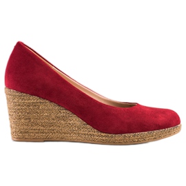 VINCEZA Wildlederpumps rot