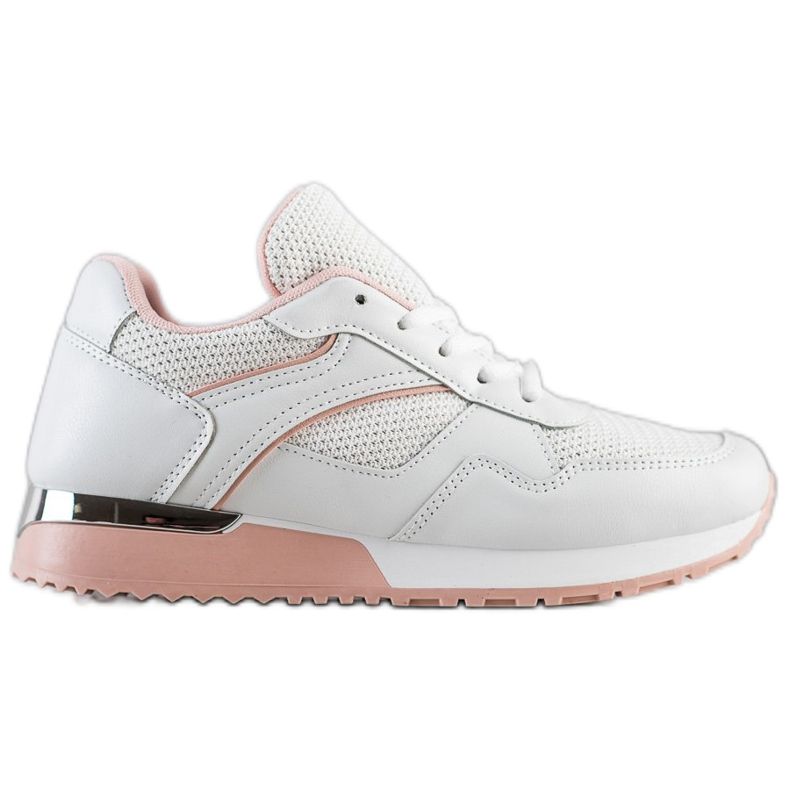SHELOVET Stylische Sneaker für den Frühling weiß rosa