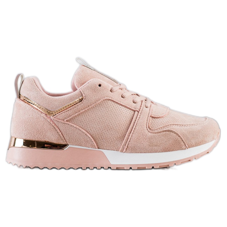 SHELOVET Sneakers aus gepudertem Wildleder rosa
