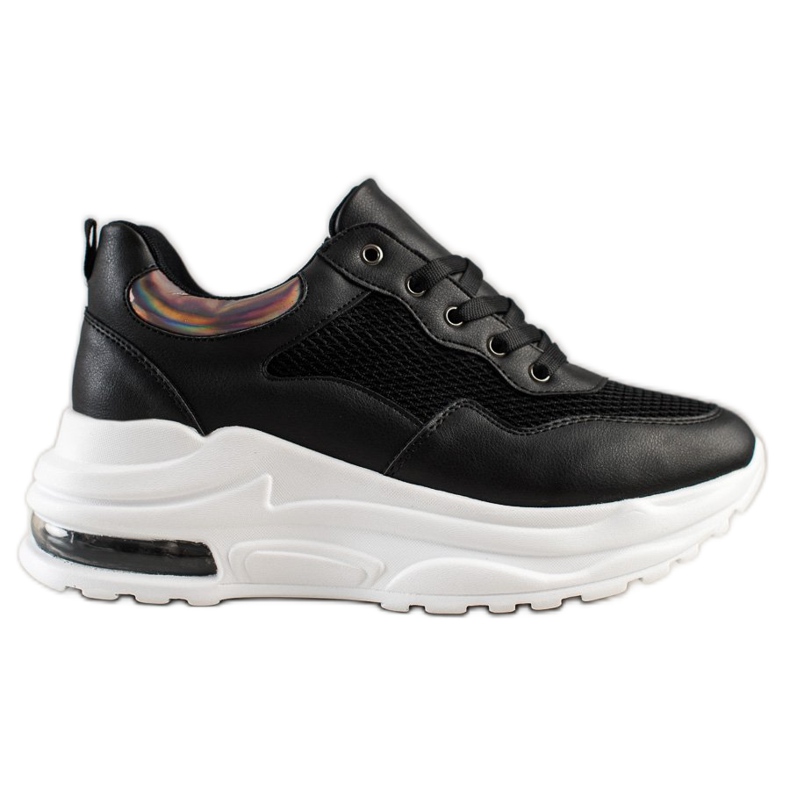 Weide Bequeme Sneaker auf der Plattform schwarz