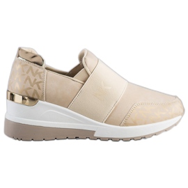 SHELOVET Beige Sneakers zum Hineinschlüpfen