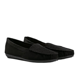 Schwarze Loafer mit durchbrochener Justine-Zehe