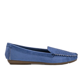 Blaue Loafer mit durchbrochener Justine-Zehe