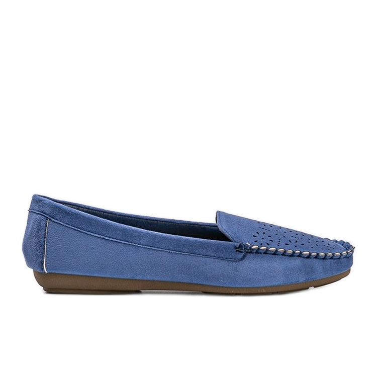 Blaue Loafer mit durchbrochener Justine-Zehe