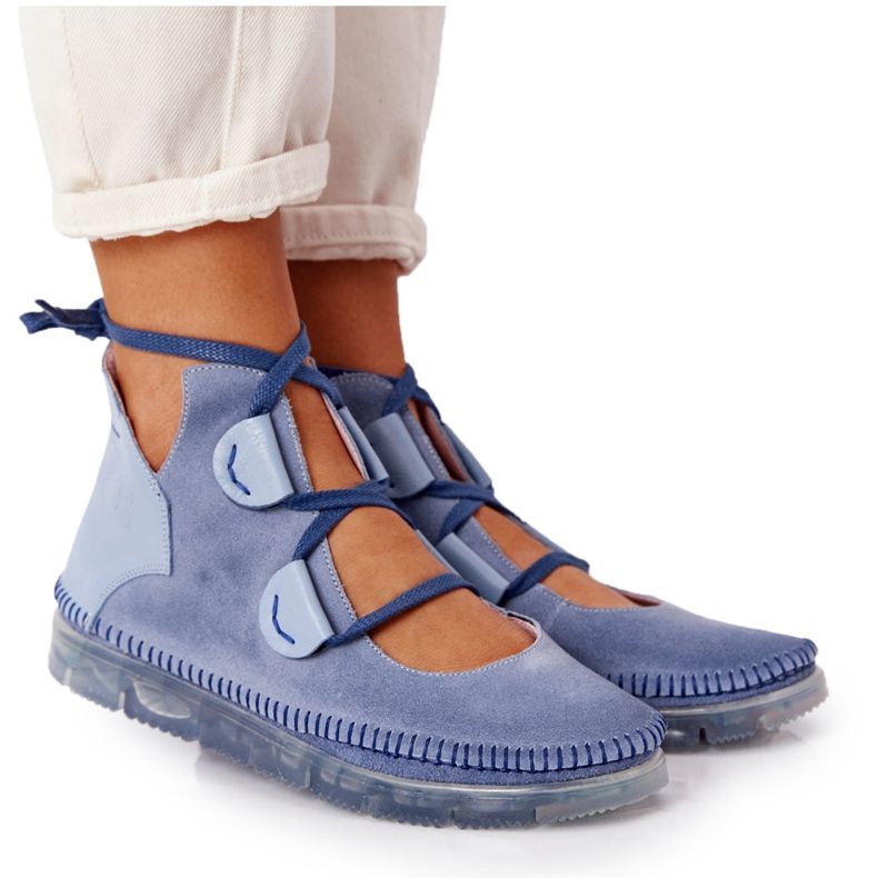 Damen Lederstiefel Maciejka Blau 04457-06 mehrfarbig