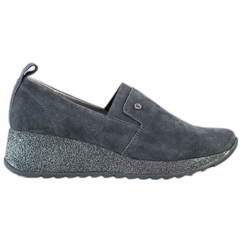 Filippo Brokatschuhe aus Leder grau