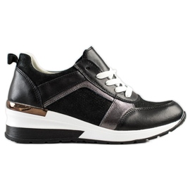 VINCEZA Glitzer-Sneaker schwarz