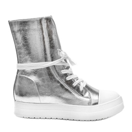 Fatima silberne hohe Sneakers silber-