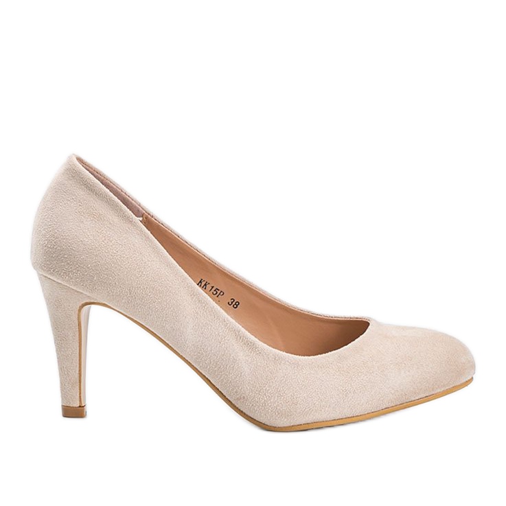 Beige Pumps mit Öko-Wildleder Emilia