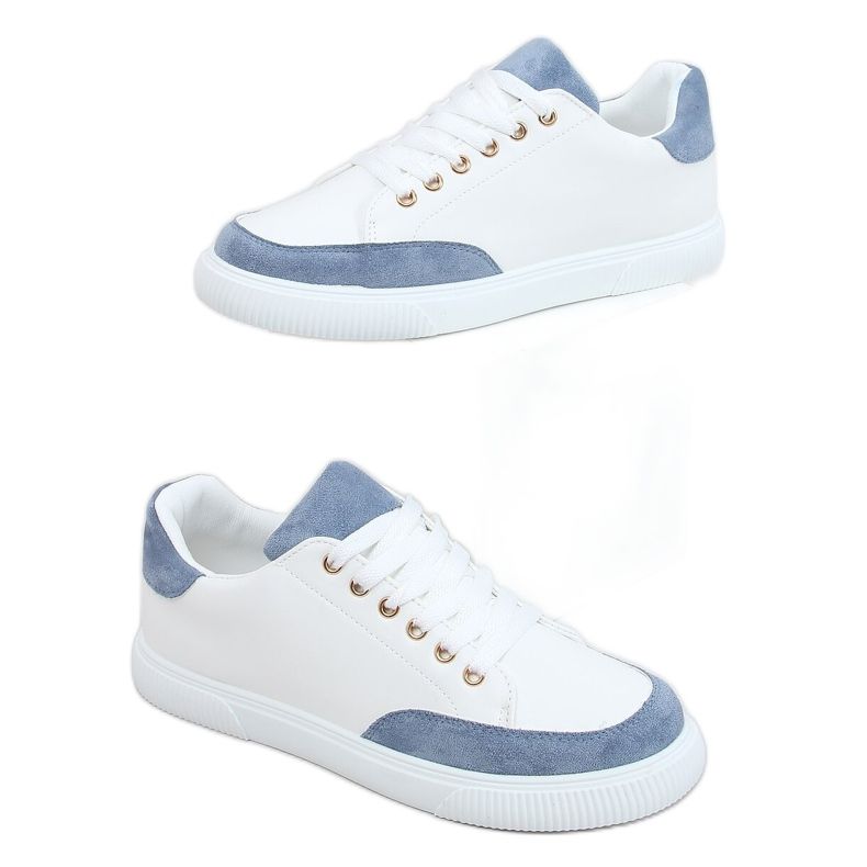Weiße Damen Sneakers 6110 Blau