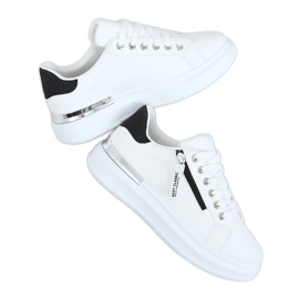 Weiße Damen Sneaker F006 WEISS / SCHWARZ