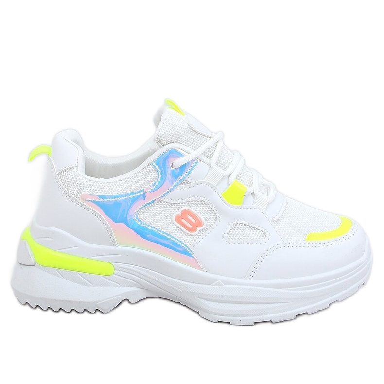 Weiße und gelbe Sportschuhe für Damen HX-68 Yellow mehrfarbig