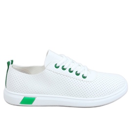 Weiße und grüne Sneakers für Damen LA42 Green