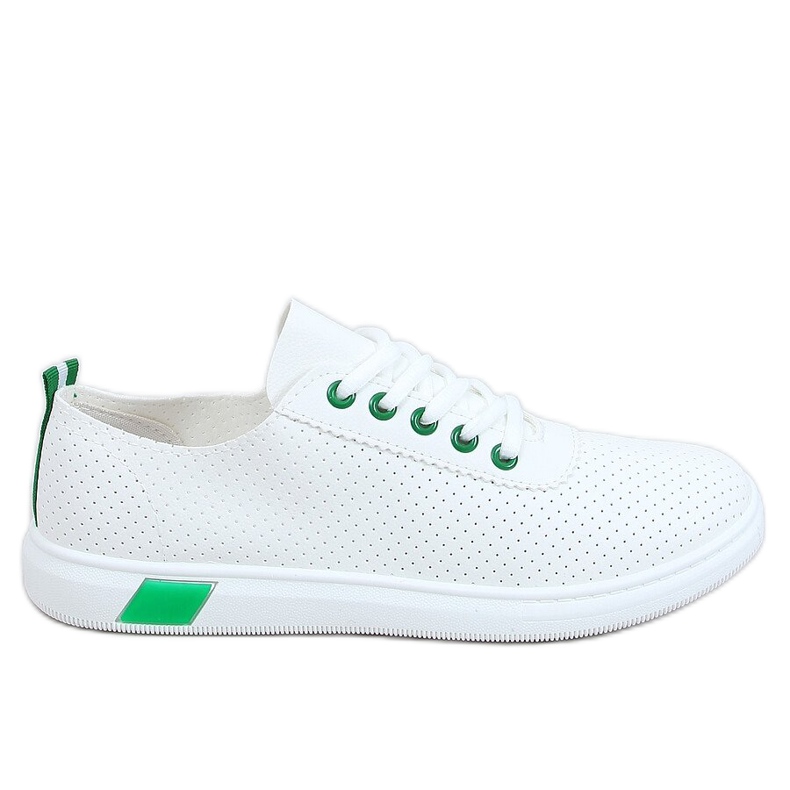 Weiße und grüne Sneakers für Damen LA42 Green