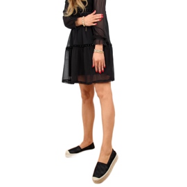 Schwarze Damen Espadrilles A666-ESP-1 Schwarz