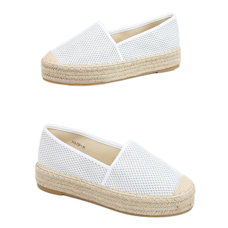 Weiße Damen Espadrilles A666-ESP-1 Weiß