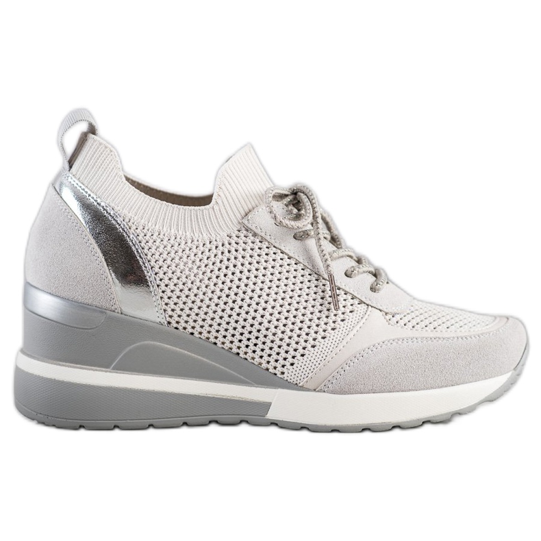 VINCEZA Sneakers mit Lochmuster grau