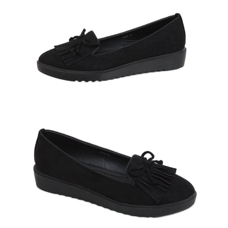 Schwarze Loafer mit Fransen 6429 Schwarz