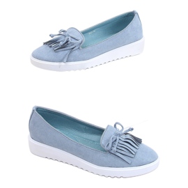 Blaue Loafer mit Fransen 6429 Blau