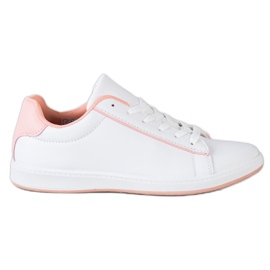 SHELOVET Niedrige Sneakers mit Öko-Leder weiß