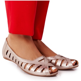 Leder Maciejka Goldene Ballerinas 04506-25