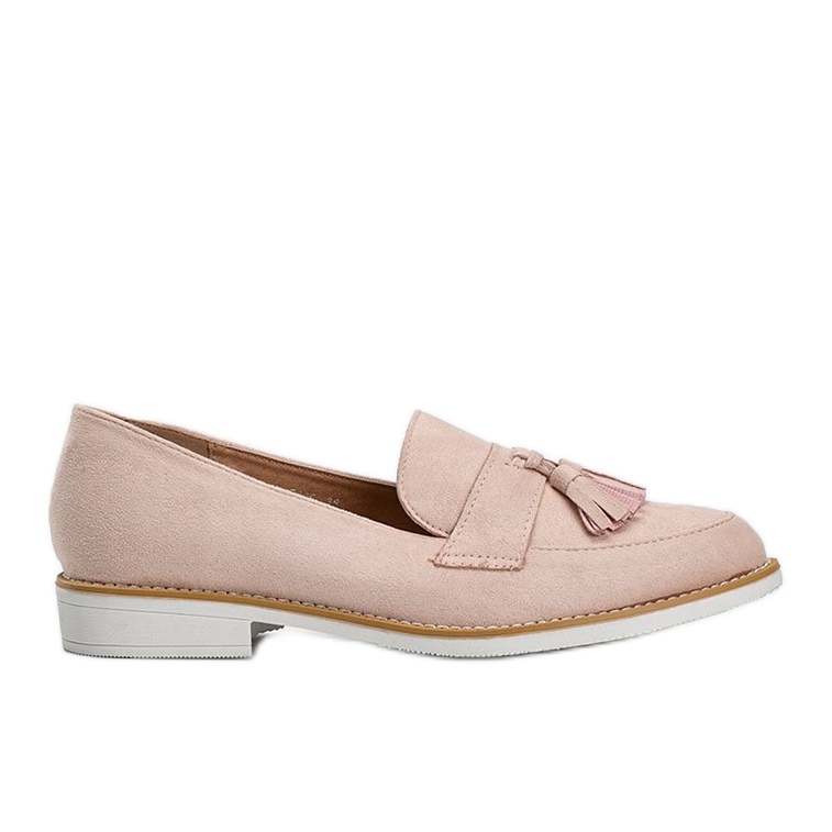 Beige Wildlederschuhe mit Denisse-Fransen