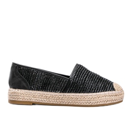 Schwarze Carly gewebte Espadrilles