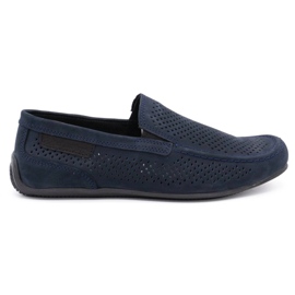 Polbut Herren Leder Slipper 2105P marineblau