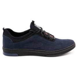 Polbut Herren Freizeit Lederschuhe K24 marineblau Wildleder