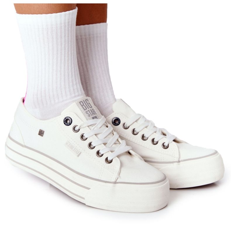 Damen Sneakers On the Big Star HH274052 Weiße Plattform