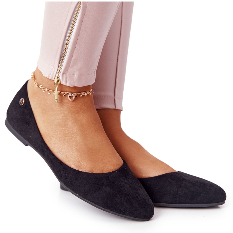 Wildlederballerinas Sergio Leone BL622 Schwarz