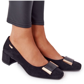 Wildleder Pumps mit Absatz Sergio Leone PB142 Schwarz