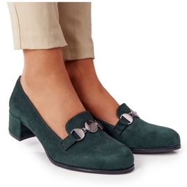 Wildleder Pumps auf der Ferse Sergio Leone PB148 Grün