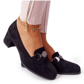 Wildleder Pumps an der Ferse Sergio Leone PB148 Schwarz