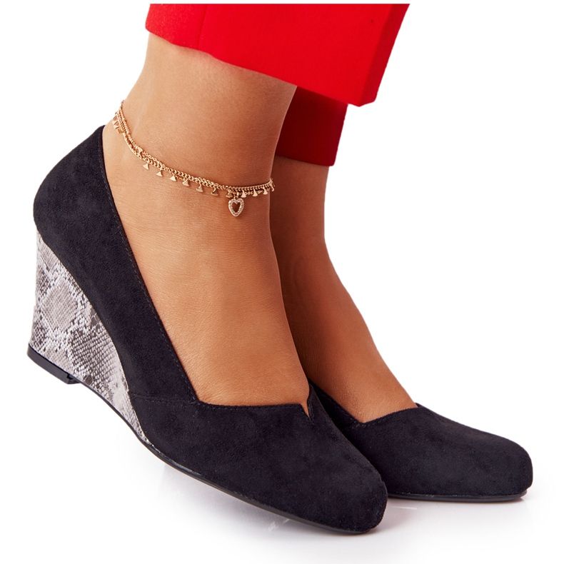 Pumps On Wedge Sergio Leone PB767 Schlangenschwarz