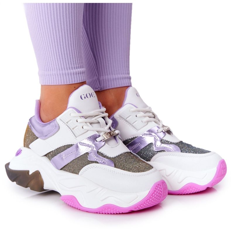 Sportschuhe mit großen Sohlen GOE HH2N4038 Weiß-Violett